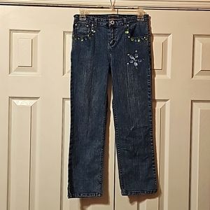 Vintage Vtg Girl's 16 Z Cavaricci 5 Pocket Stretch Denim Blue Jeans Rhinestones